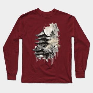 Japanese Architecture Sumi-E Long Sleeve T-Shirt